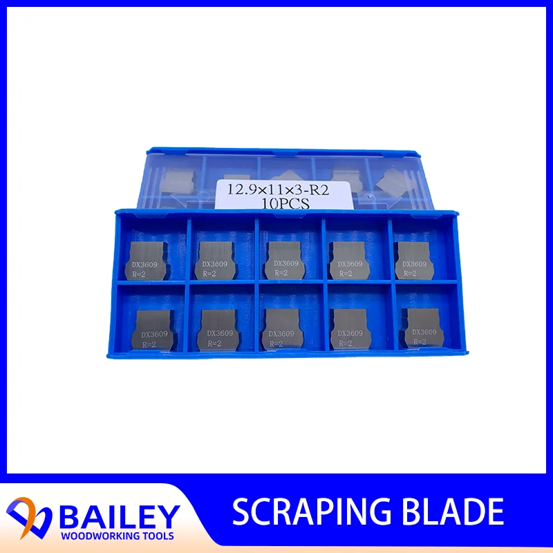 

BAILEY 10PCS 12.9x11x3mm Carbide Scraping Blade Woodworking Tools Knives Scraper for Edge Banding Machine