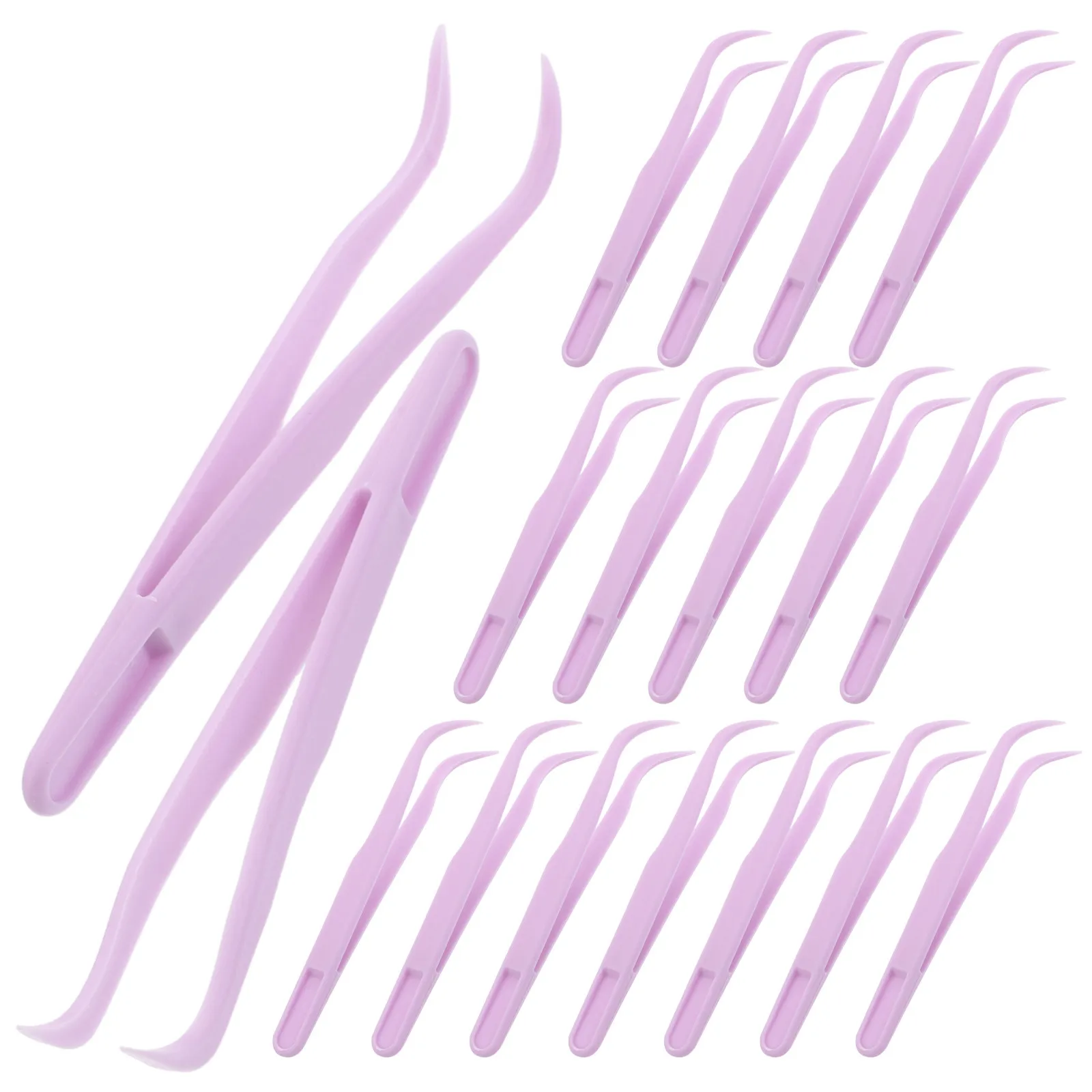 

50Pcs Plastic Craft Tweezers Bent Curved Beads Rhinestones Jewelry Making Precise Placement Beading Tools