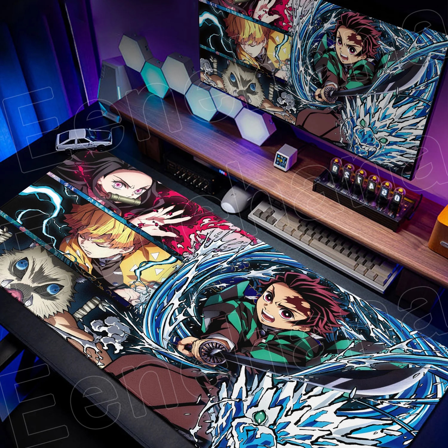 일본 애니메이션 마우스 패드 게임용 노트북 사무실 테이블 매트 XXL 컴퓨터 책상 보호대 카펫 악마 슬레이어 논슬립 스피드 플레이매트