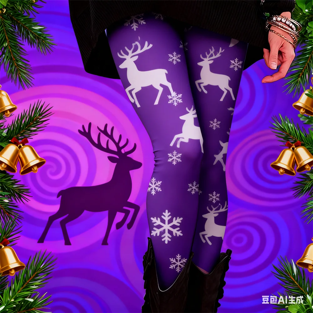 

Рождественские женские леггинсы Брюки для йоги с рождественским узором Женские повседневные брюки с высокой талией Удобные женские брюки на резинке