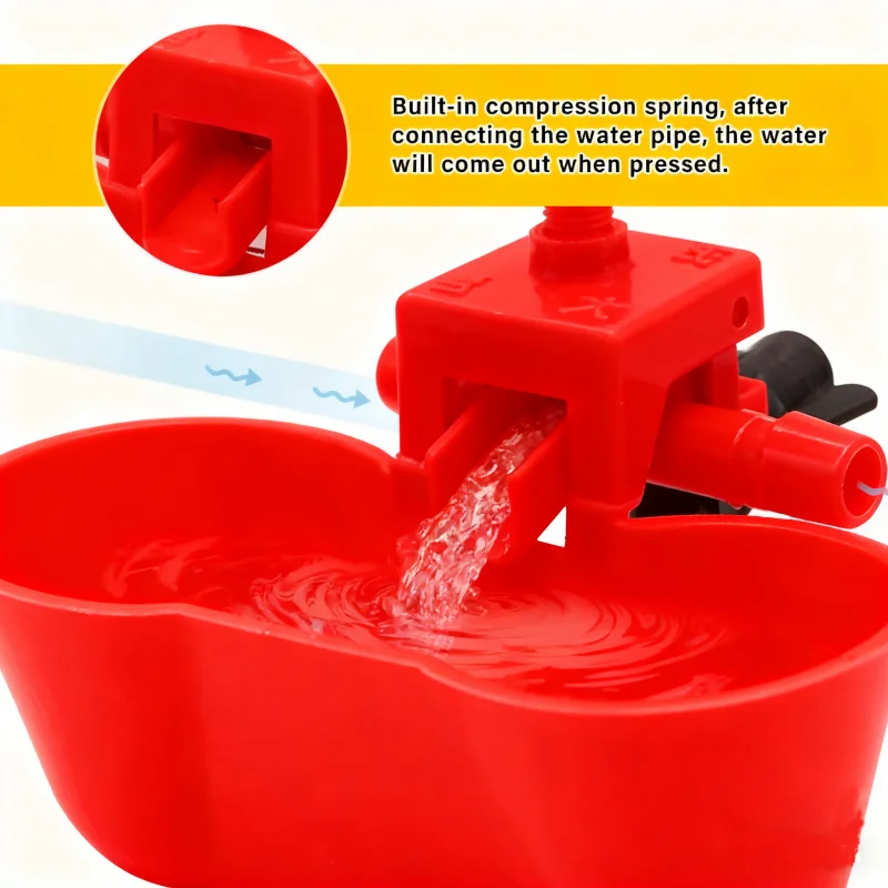 10/20 Stück Hühnertrinknapf, Wasserfütterung für Tauben, Wachteln, automatisches Vogelstall, Trinken, Doppelbecher mit Schrauben, Geflügel-Futterspender – Detail 1
