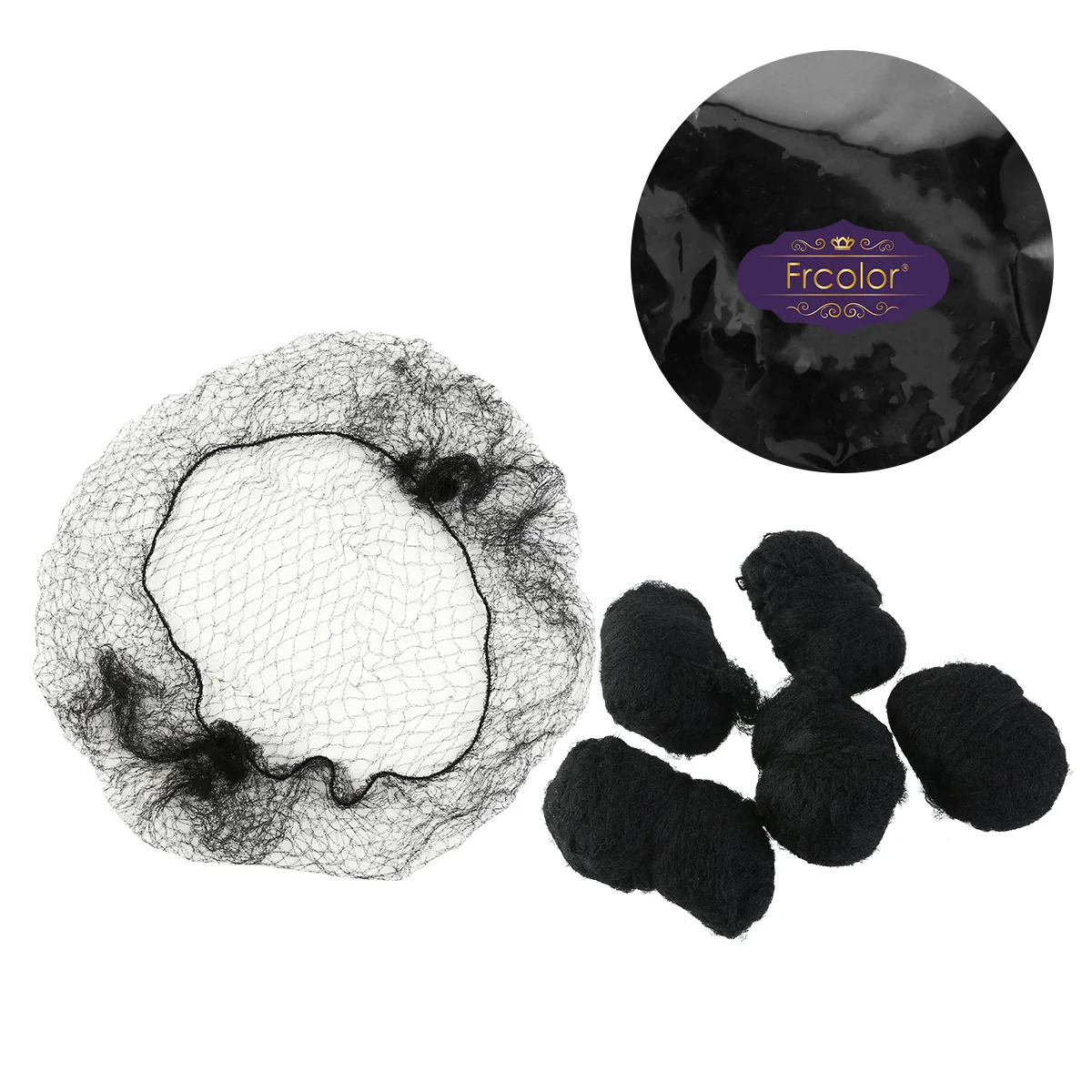 Frcolor 100pcs Hair Nets Invisible Elastic Mesh Dress-up Accessories for Women Girls Ladies Black Hairnets