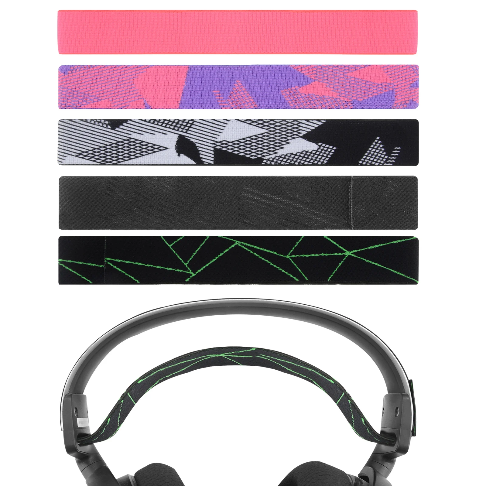 Geekria 5 Packs Flex Fabric Headband Pad, Compatible with SteelSeries Arctis 7, Arctis 9X, Arctis PRO, Headphones