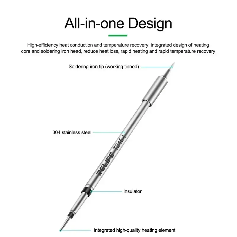 أطراف مكواة لحام عالمية RL-T245 - مجموعة أطراف JBC C245 المتوافقة لمحطة لحام Xsoldering T245 وGVM T245