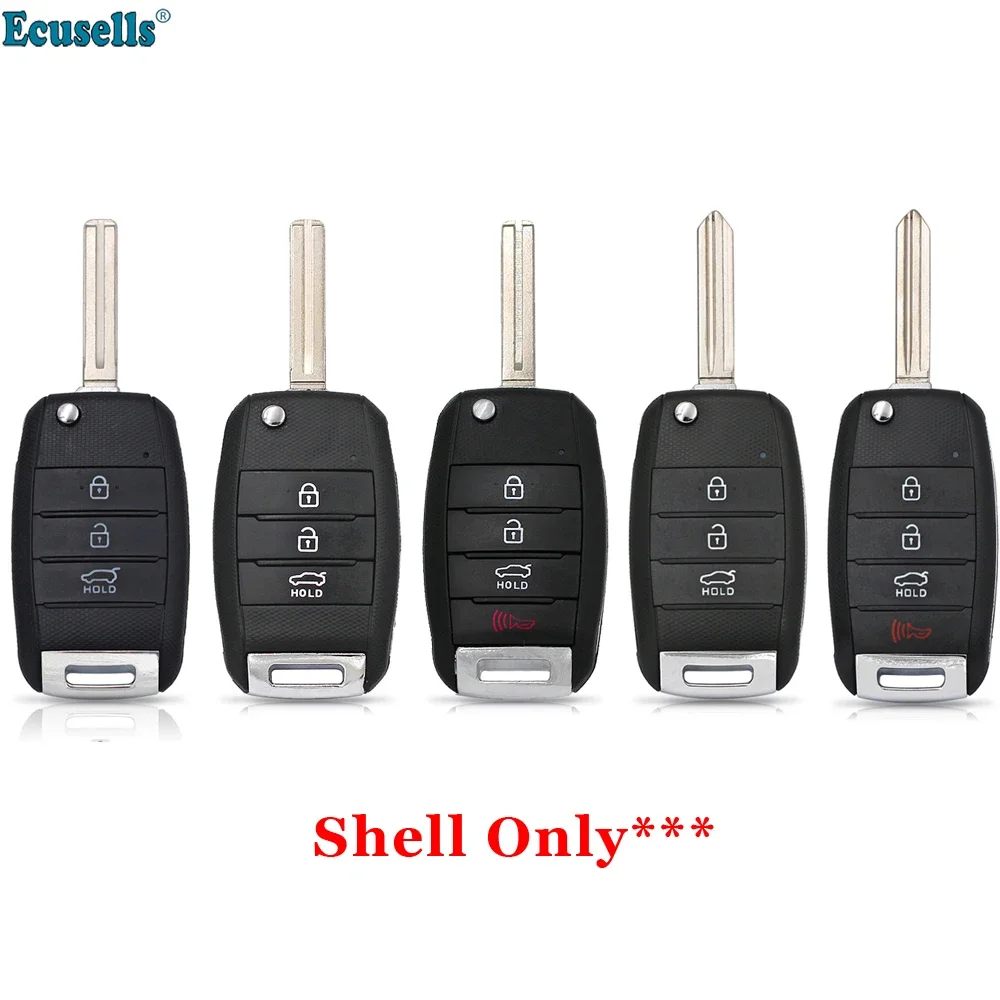 3/4 Buttons Remote Key Case Shell Cover Fob for KIA Rio Optima Cerato Carens Sportage Sorento Forte Uncut TOY40 or HYN14 Blade