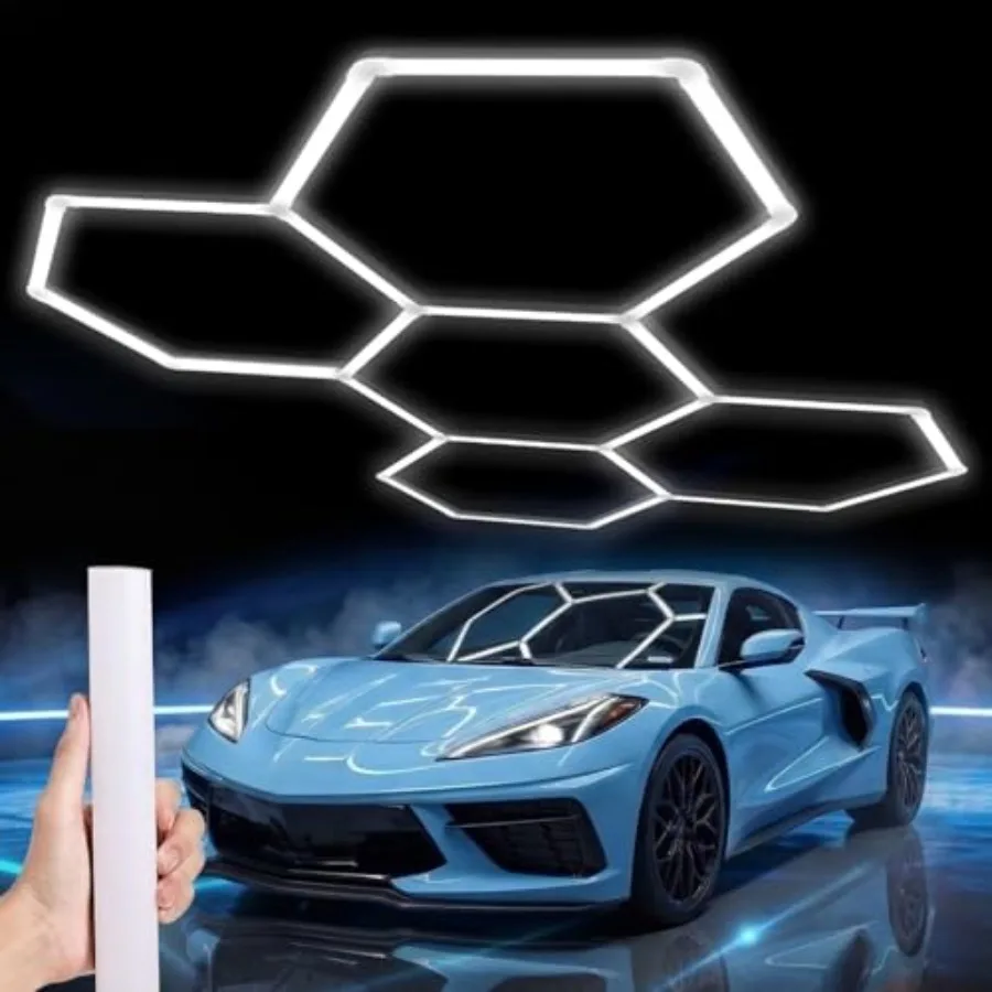 Hexagon 5000K LED Garage Lights: 25 Pack Updated 1.31-inch Wider Size, 26300LM Super Bright Hex Lighting Ceiling LED Shop Light