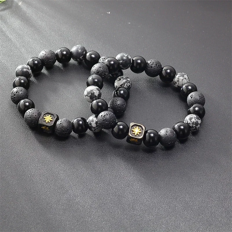 Volcanic Stone Bracelet for Men Lava Stone Beads Bracelet Tibetan Buddha Wrist Chain Women Men Jewelry Gift New Bracelets