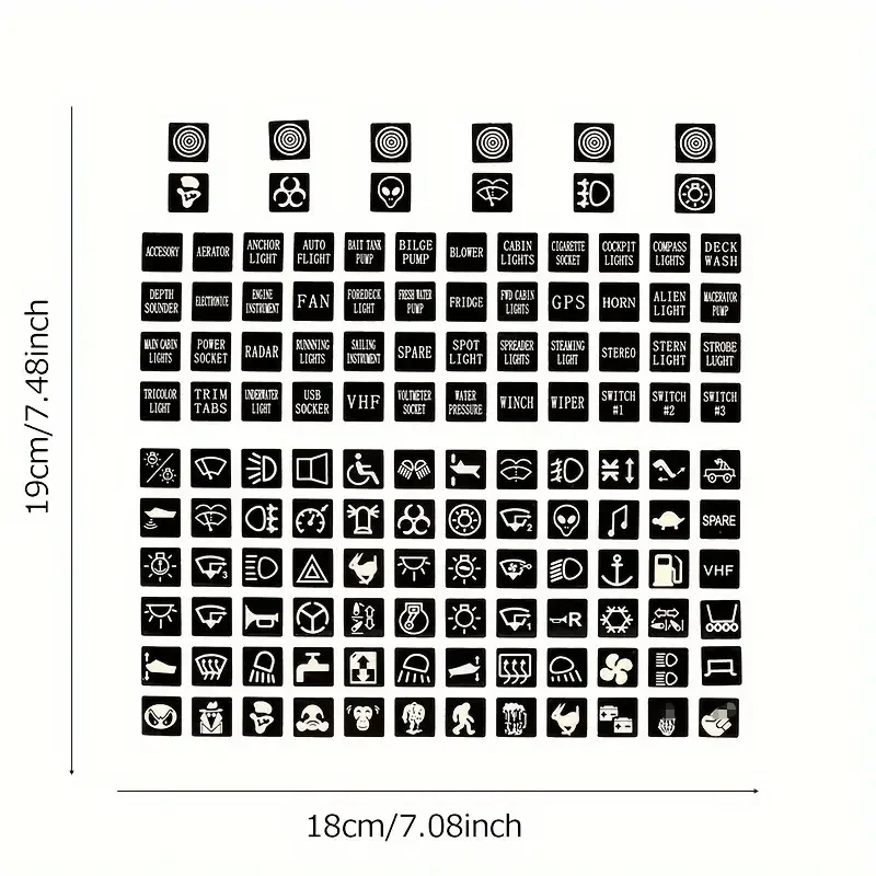 Luminous Car Sticker Instrument Panel Buttons Sticker Truck Decoration Rocker Switch Label Circuit Panel Decals Auto Interior
