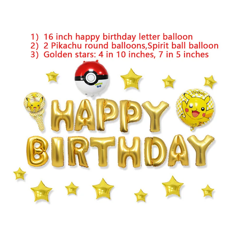 Pikachu z kreskówki balony garnitur Pokemon dekoracje urodzinowe Party jednorazowe artykuły dla dzieci zabawki dla dzieci Baby Shower