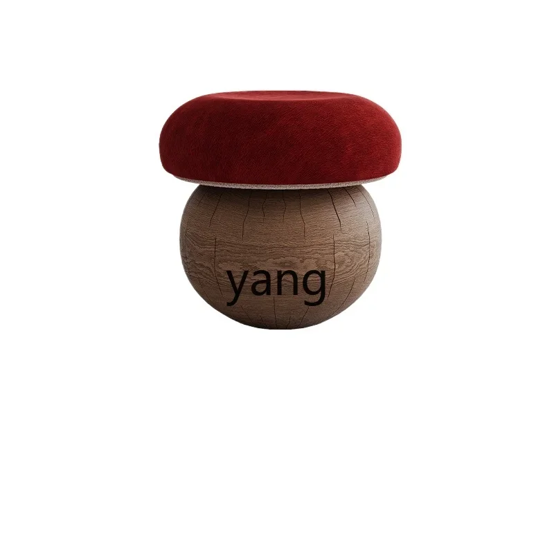 

LTT mushroom stool wabi wind living room log entry shoe stool solid wood household round seat