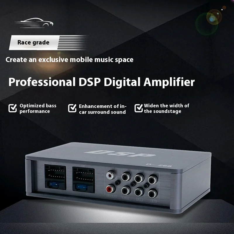 AMPLIFICADOR DE POTENCIA D-268 para coche, procesador de audio digital DSP con Bluetooth, dedicado a la modificación no destructiva específica del coche