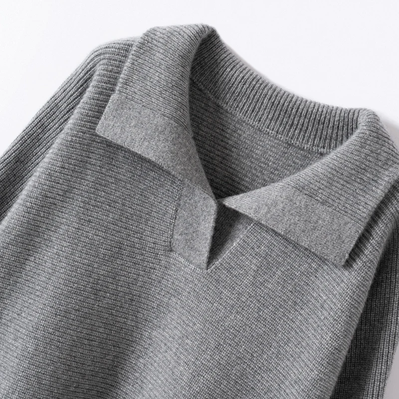 Trendy Women's 100% Pure Cashmere Pullover High Quality Casual Knitted Sweater Loose Collar Tops Thick Streetwear Pull Jumper