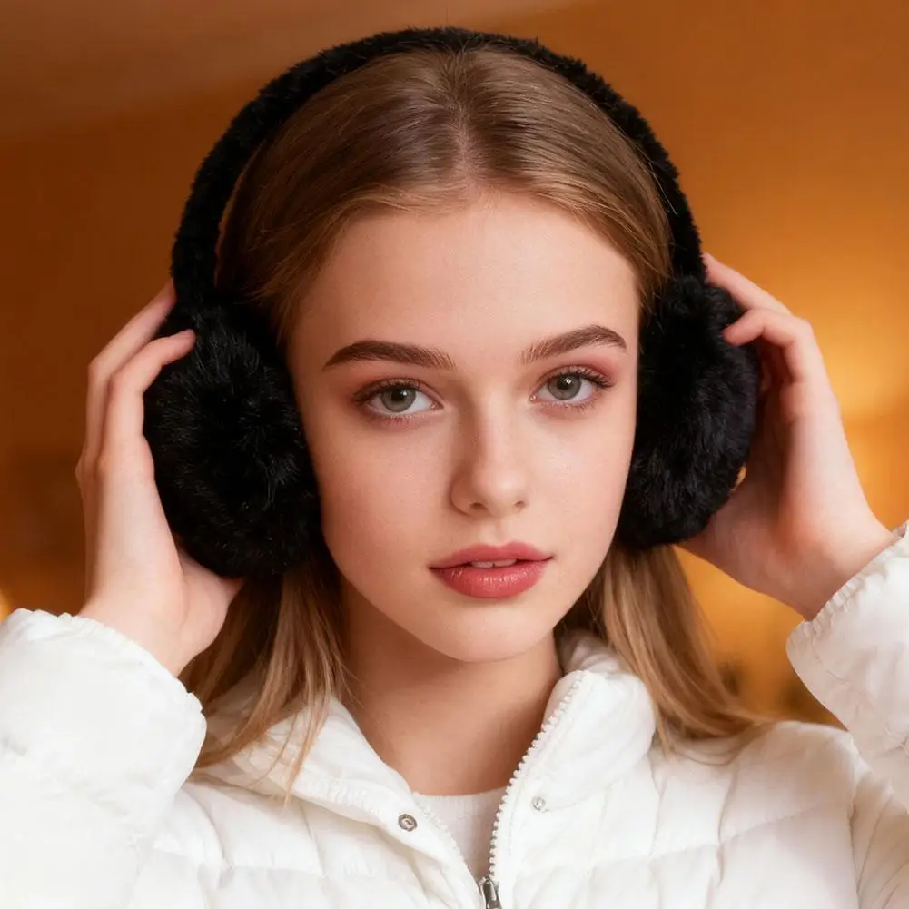 Soft Plush Ear Warmer Earmuffs Winter Warm Fashion Solid Color Earflap for Women Men Outdoor Cold Protection Ear-Muffs