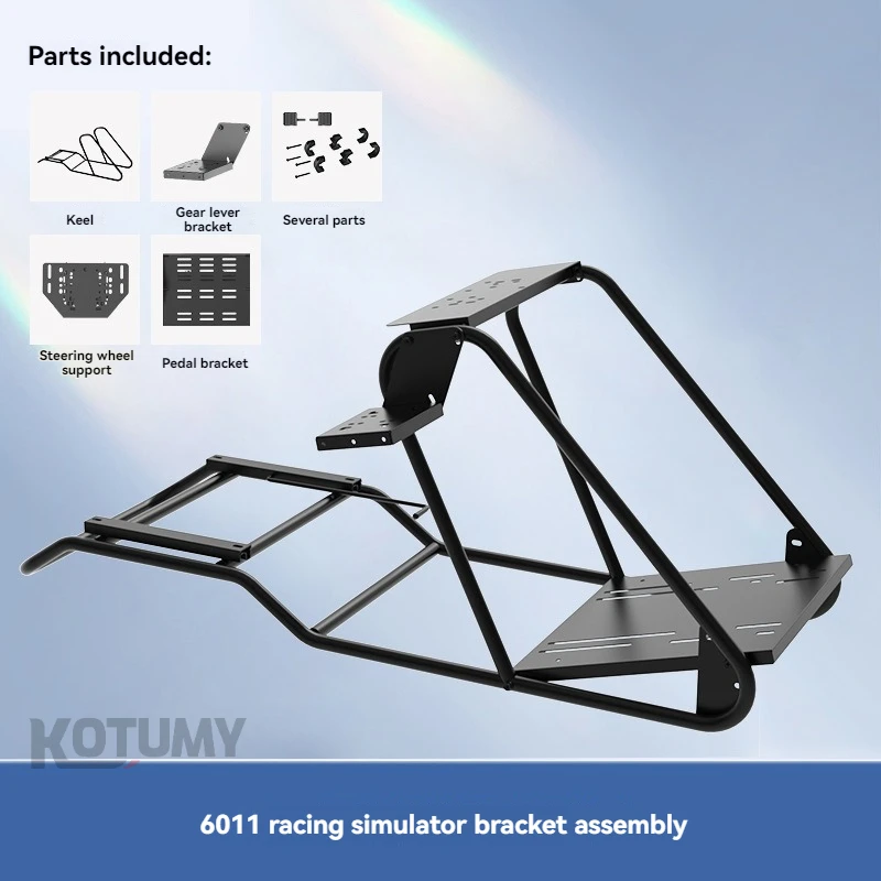 Upgraded Racing Simulator Cockpit with Seat - Steel Frame, Fits Steering Wheel & Gear Shifter, for Gaming Consoles view 3