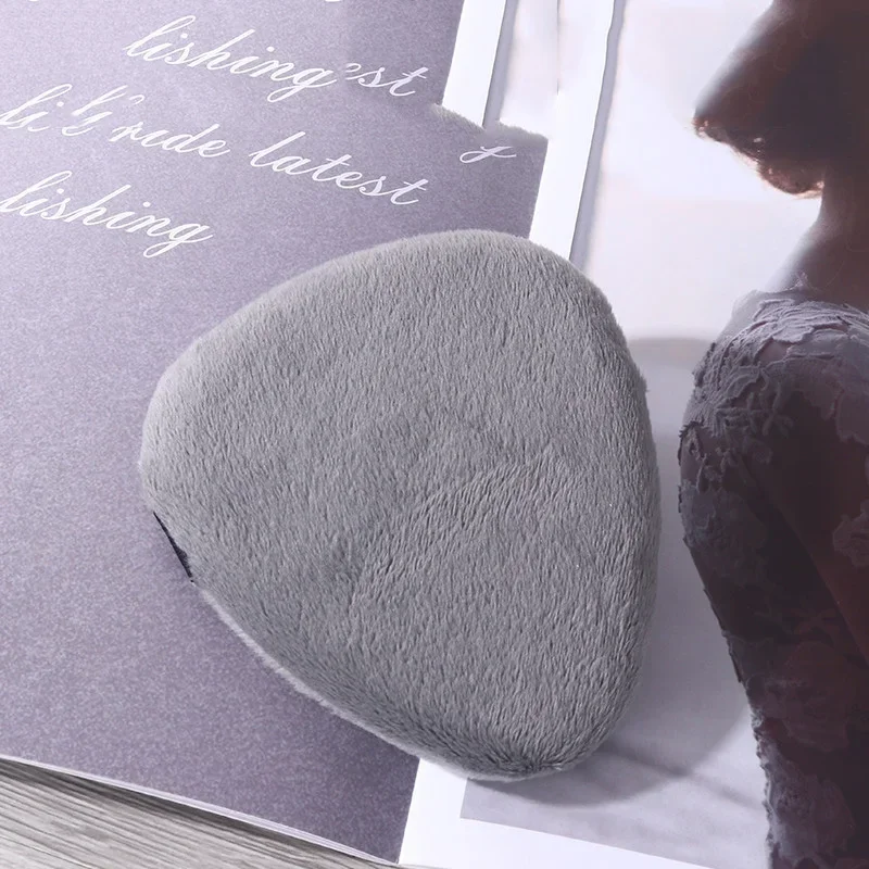 1 قطعة أسود/رمادي ماكياج نفخة إسفنجة تجميلية كبيرة شكل مروحة ماكياج إسفنجة أساس وسادة هوائية مسحوق السلس الرطب والجاف الإسفنج