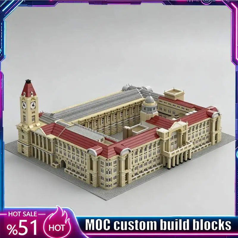 19599PCS Birmingham Council House Museum Gallery Architecture Model Custom Puzzle DIY Assembly Building Blocks Collection Gift