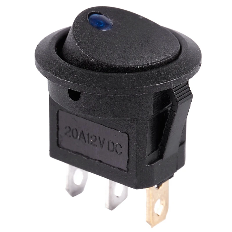 12V LED Inverter Rocking Rocker Switch ROUND SPST Blue With YX-X0001 DC 12V Battery Undervoltage Management Module