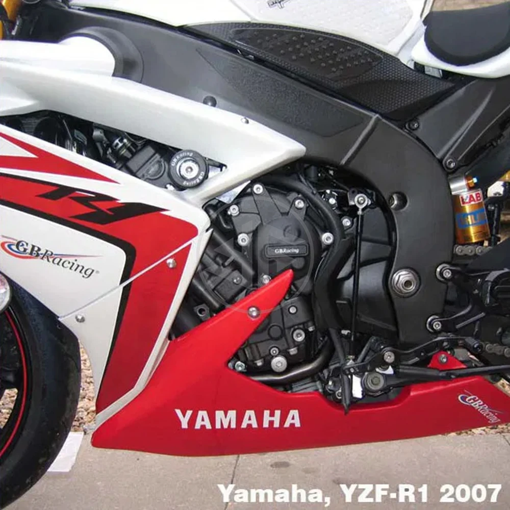 YZF-R1 Motorcycle Accessories For YAMAHA YZF-R1 2007 2008 GB Racing Secondary Engine Protection R1 Carbon Fiber Texture Cover