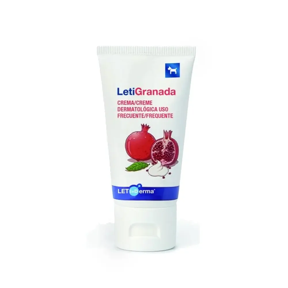 LetiGranada crema 50 ml acción calmante, hidratante y antimicrobiana para perros Leti