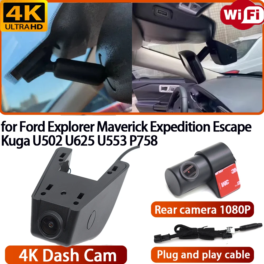 for Ford Explorer Maverick Expedition Escape Kuga U502 U625 U553 P758 Video Recorder 4K Lens DVR Dash Cam Wifi OEM Camera