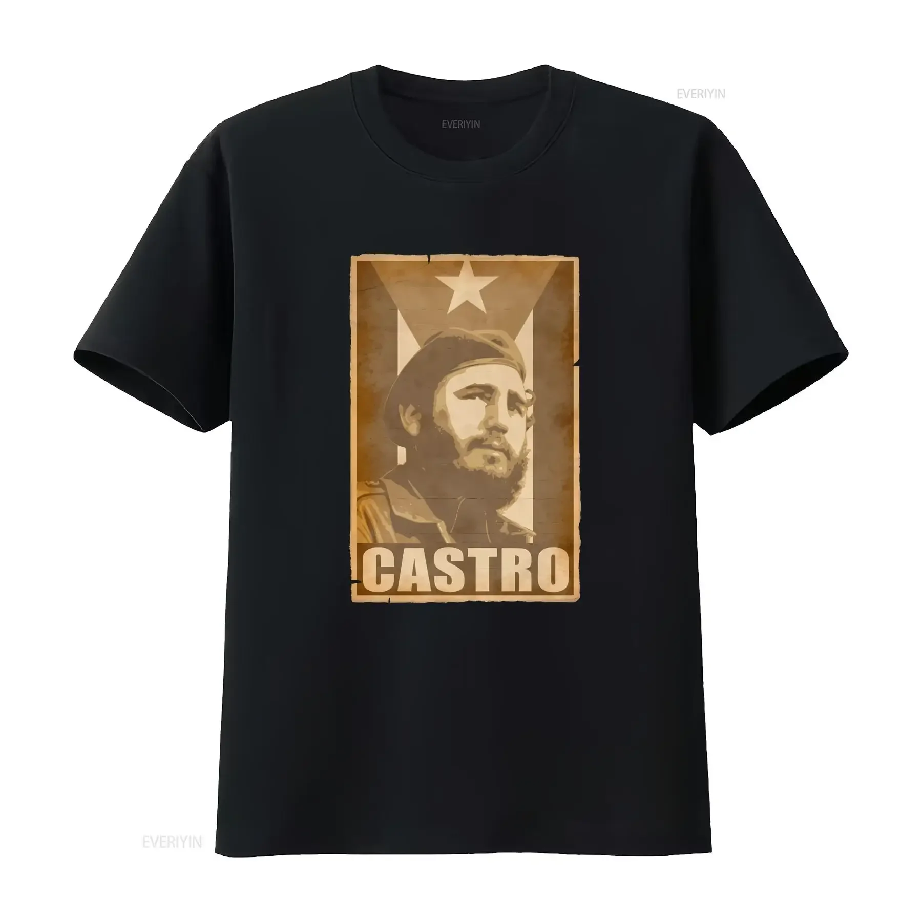 Fidel Castro Vintage Propaganda Poster Oversized T Shirt Retro Style XXL vintage Washed graphic Slightly streetwear Stretched