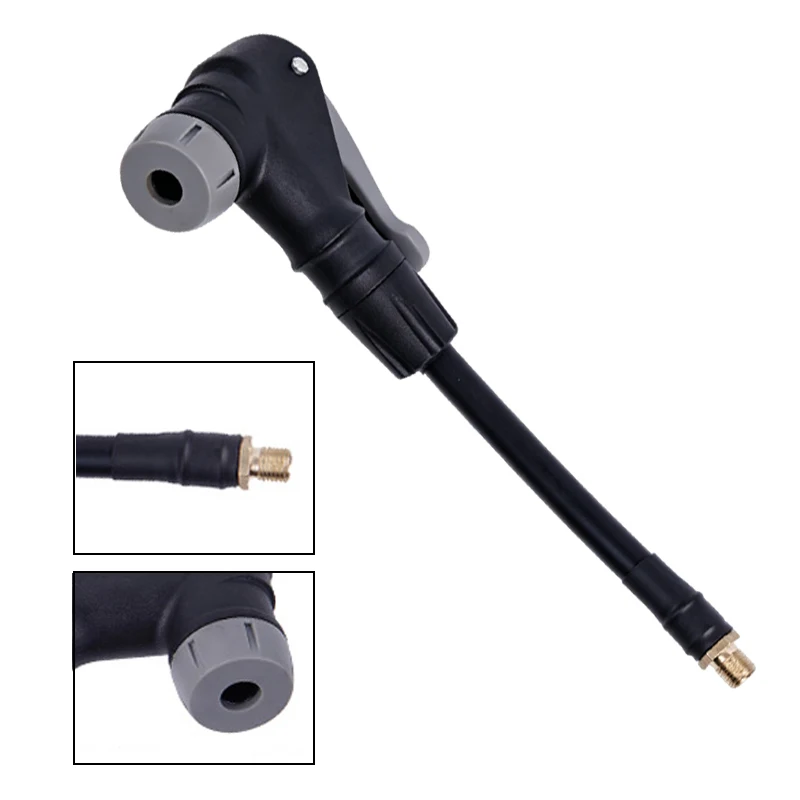 3Pcs Car Tire Inflator Hose Adapter 2-in-1 Air Chuck Rubber Extension Tube For American French Tire Valve Replacement Parts