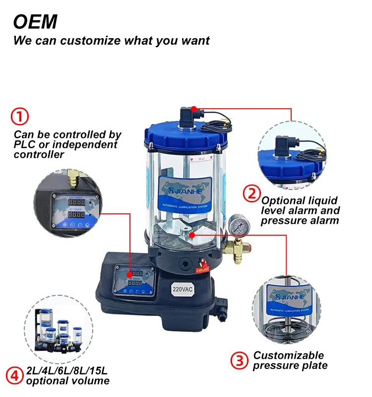 Motorised grease pump timer Automatic grease lubrication system auto grease pump for Excavator Loader