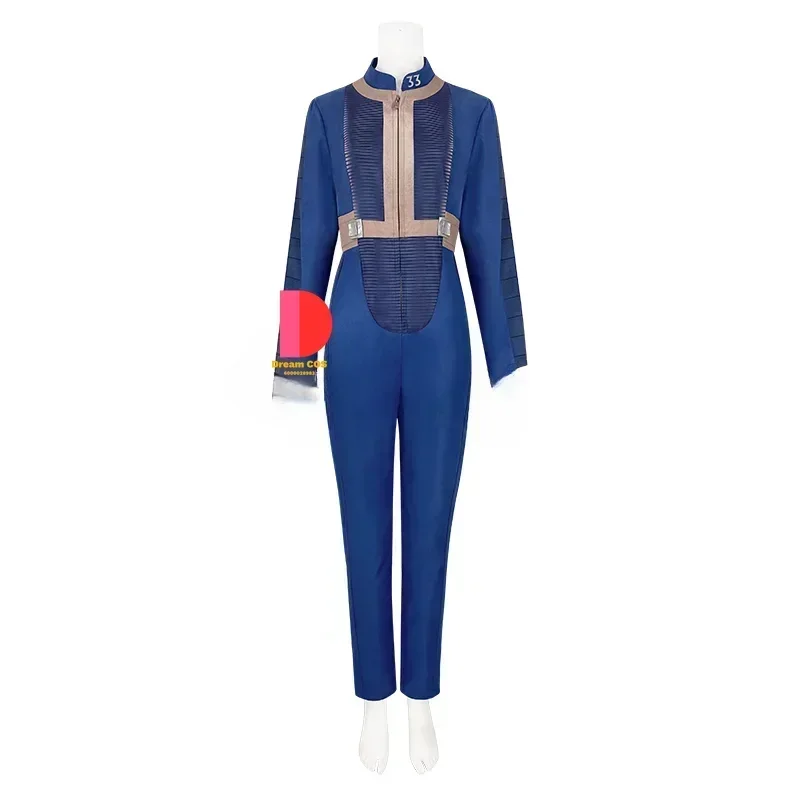 Mn1 outono cos out lucy cosplay traje vault 33 feminino masculino sobrevivente terno macacão uniforme prop crianças vestido de festa de halloween wo8/yg
