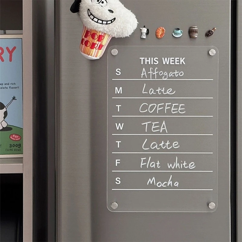 * New Sale Acrylic Refrigerator Magnet Calendar Board Magnetic Handwritten Erasable Message Board Whiteboard Memo Weekly Planner