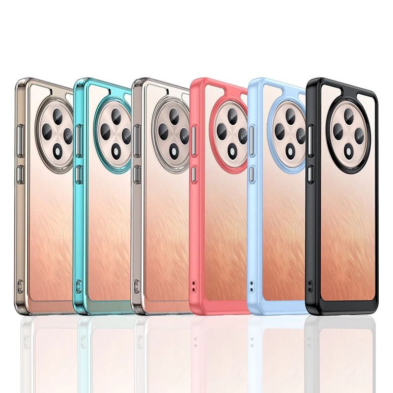 

For OPPO Reno12 F Case For OPPO Reno12 F 4G 5G Cover Colorful Soft Edge Silicone Transparent Bumper For OPPO Reno12 FS Fundas