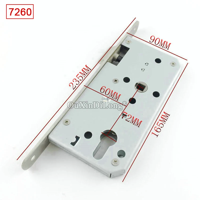 European Mortise Door Lock body Fire-proof Door Lockbody Split Door Lock Repair Parts Powder Finished 7250 7255 7260 7265