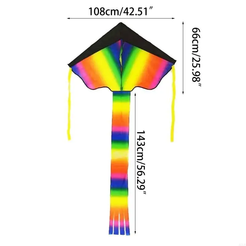 Cerf-volant arc-en-ciel amusant pour enfants, jouet interactif d'extérieur, jouets éducatifs portables A2UB