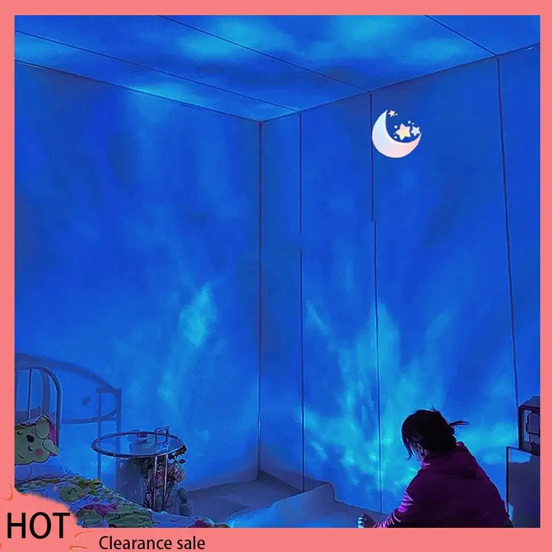 A88Z 3D dynamische waterrimpel projectorlamp 16-kleuren kristal nachtlampje met afstandsbediening voor slaapkamer, woonkamer studeerkamer Dura