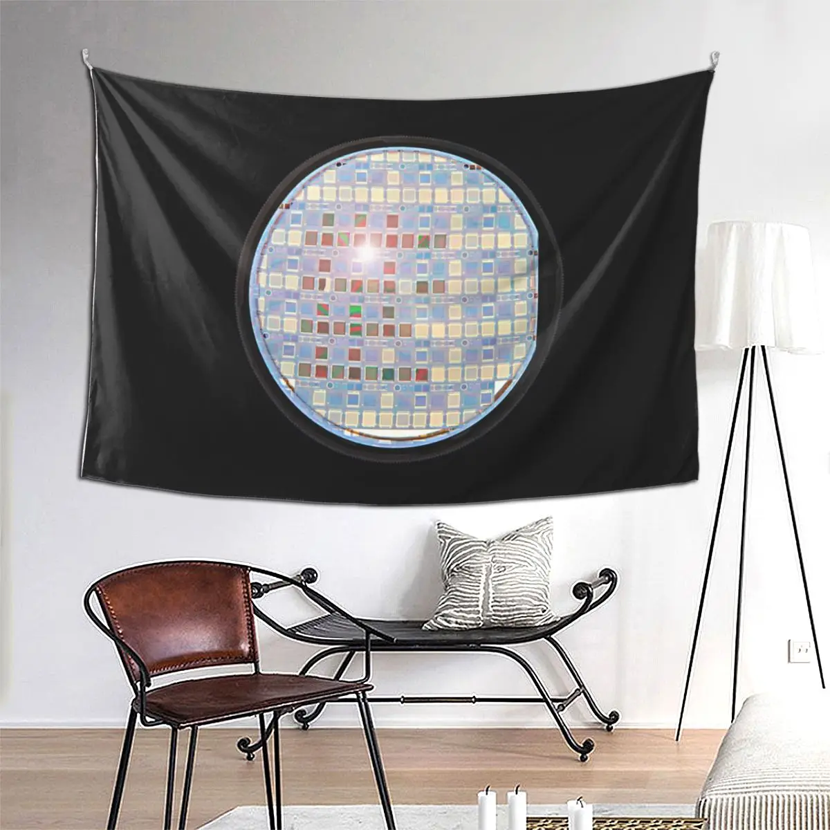 

Silicon Chips On A Wafer Tapestry Hippie Wall Hanging Aesthetic Home Decoration Tapestries for Living Room Bedroom Dorm Room