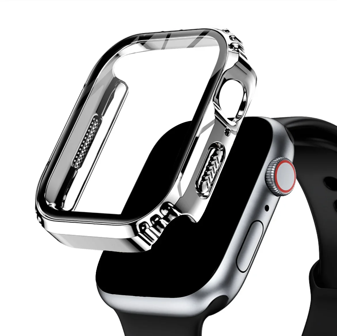 Etui na zegarek Apple 45mm 41mm 40mm 44mm HD ochronne szkło hartowane na ekran twarde etui ochronne iWatch Serie 9 8 7 6 5 4 se