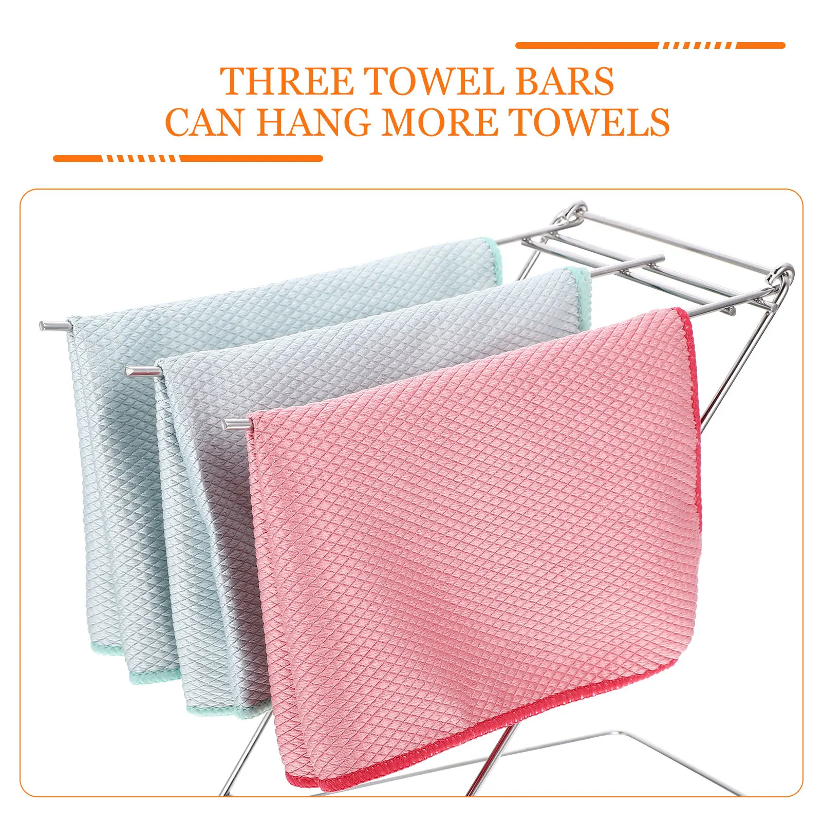 

1Pcs Z-Shaped Stainless Steel Towel Rack Simple Clean Design Kitchen Organizer Ventilated Storage Rag Rack Towel Holder