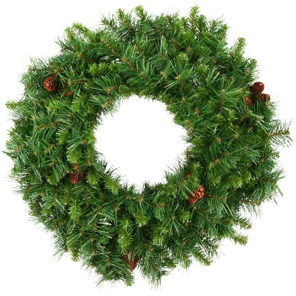 

84" Christmas Wreath with 1300 PVC Tips - Indoor and Outdoor Use- Seasonal Holiday Decor