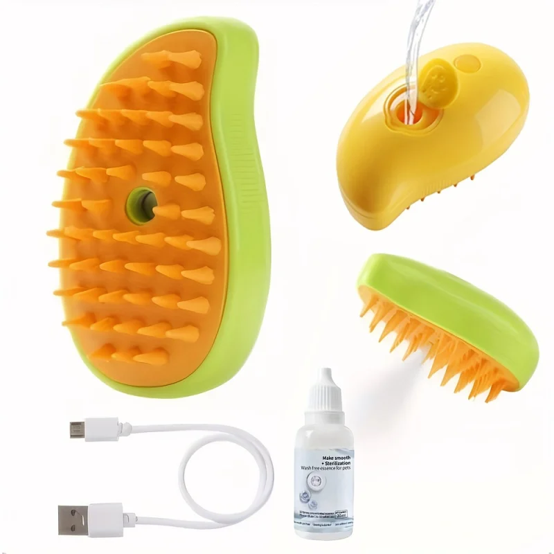 

Mango Design Pet Spray Brush Bath-Free Massage Grooming Tool for Dog Cat Hair Care