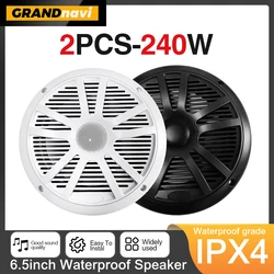 6.5 Inch Marine Speakers 120W Waterproof Weather Resistant Stereo Boat Speaker for RV Yachts Golf cart ATV UTV Ship Sauna