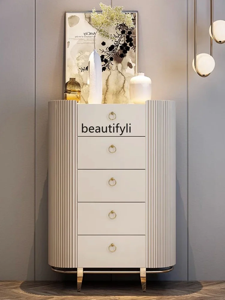 

SS03A Italian-Style Light Luxury Household Solid Wood Shoe Cabinet Living Room Modern Entrance Cabinet Bedroom Drawer Chest of D