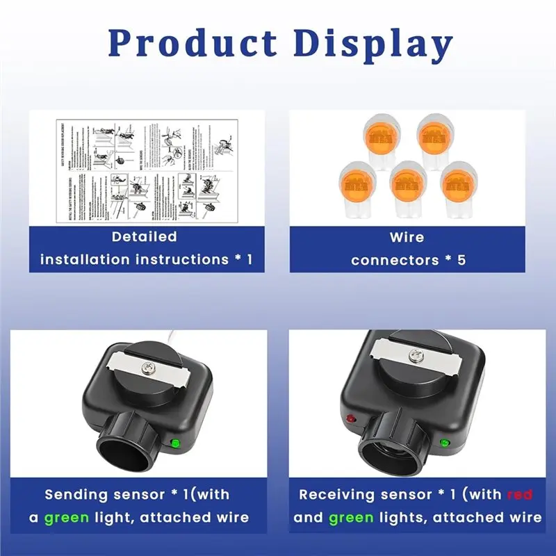 [NEW A09R!】 Garage Door Opener Sensor Eyes Kit For HAE00002 For Linear Models LSO50 LDO33 LDO50 Replacement Parts