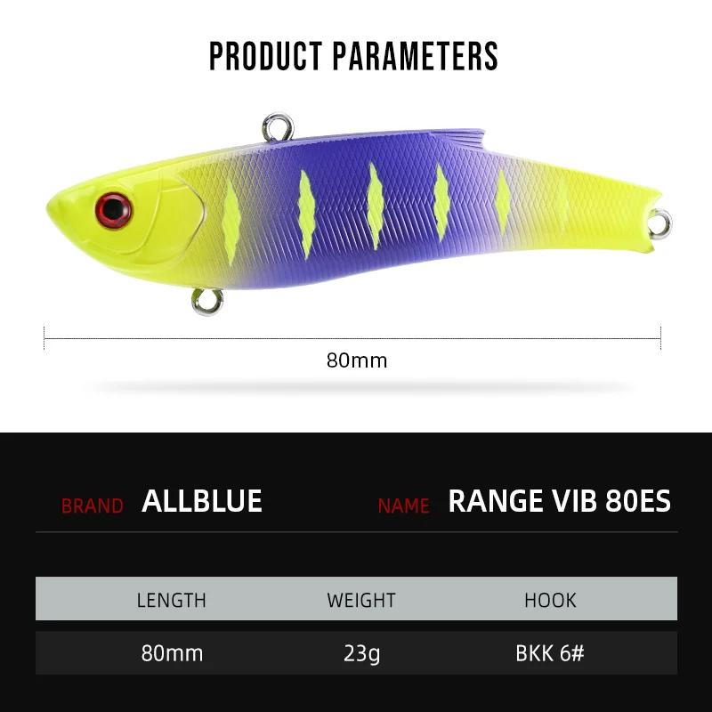 ALLBLUE RANGE VIB 80ES Rattlin hundimiento para lucio de invierno - imagen 5