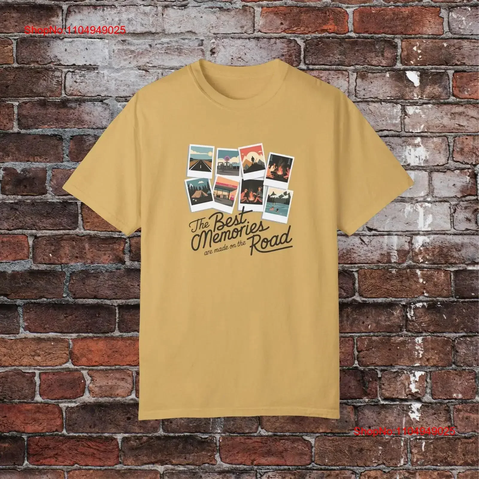 

Nostalgic Road Trip T Shirt The Best Memories Are Made On Travel Polaroids Collage Design Moments Memory vintage Washed graphic