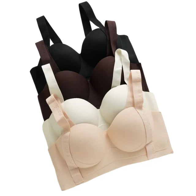 Women's Seamless Push Up Bras Lift Bra Wide Strap Bra Big Size Anti Sagging Side Underwear Female Soft Support Bra KUCLUT