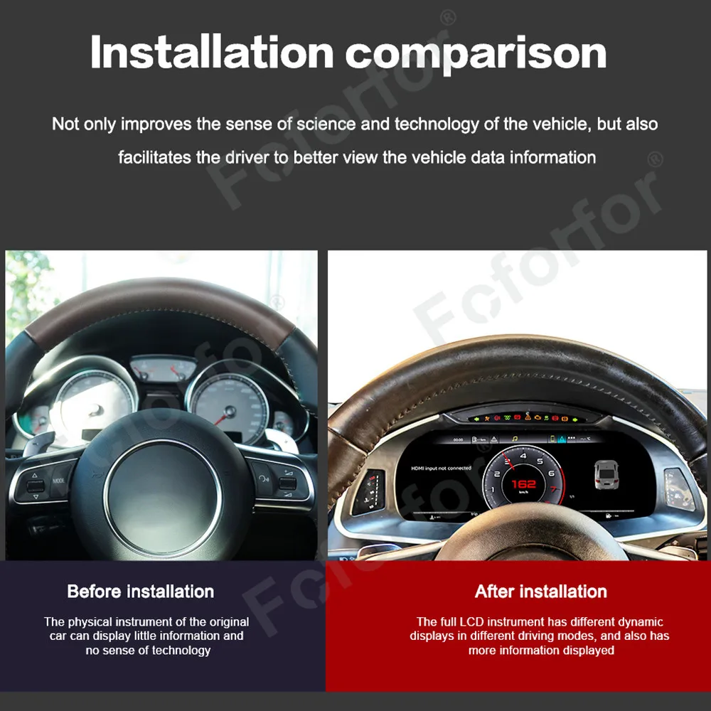 Upgrade LCD Digital Cluster Car Radio For Audi R8 LED Instrument panel 2007-2015 12.3 Inch Cockpit Speedometer Cockpit Screen
