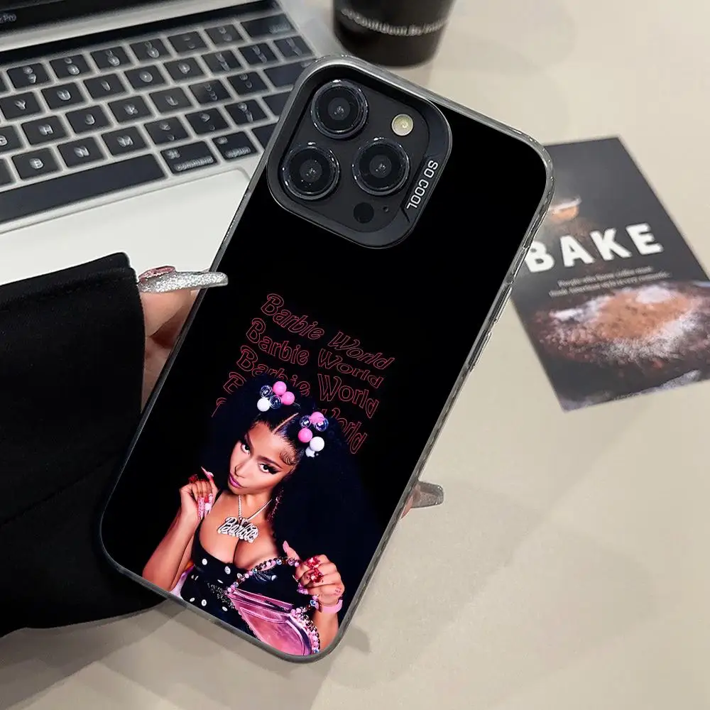 حافظة هاتف محمول Nicki Minaj لهاتف آيفون 16 15 14 13 12 11 X XR XS 8 7 Pro Max Plus غطاء هاتف ذكي مطبوع ملون شفاف