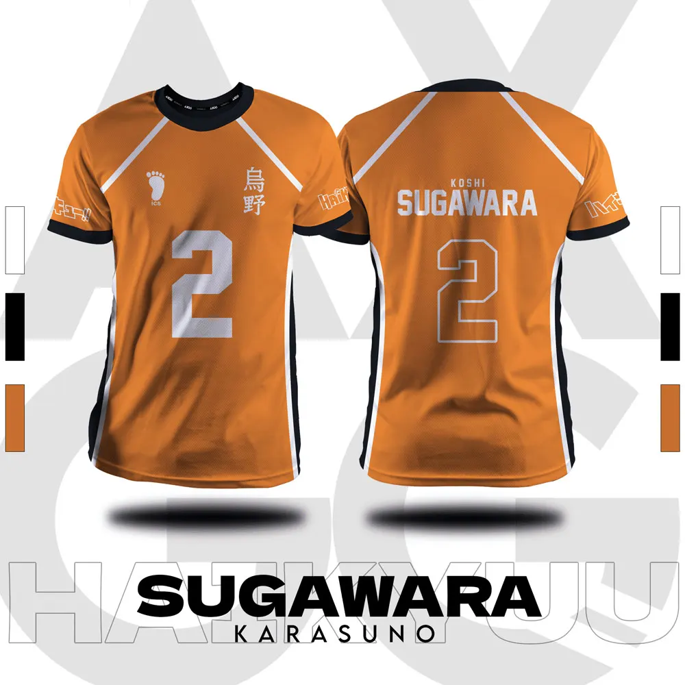 Haikyuu Fukurodani naranja dibujos animados Anime Cosplay hombres Jersey verano manga corta niños camiseta Top 2024 nueva moda mujer camiseta