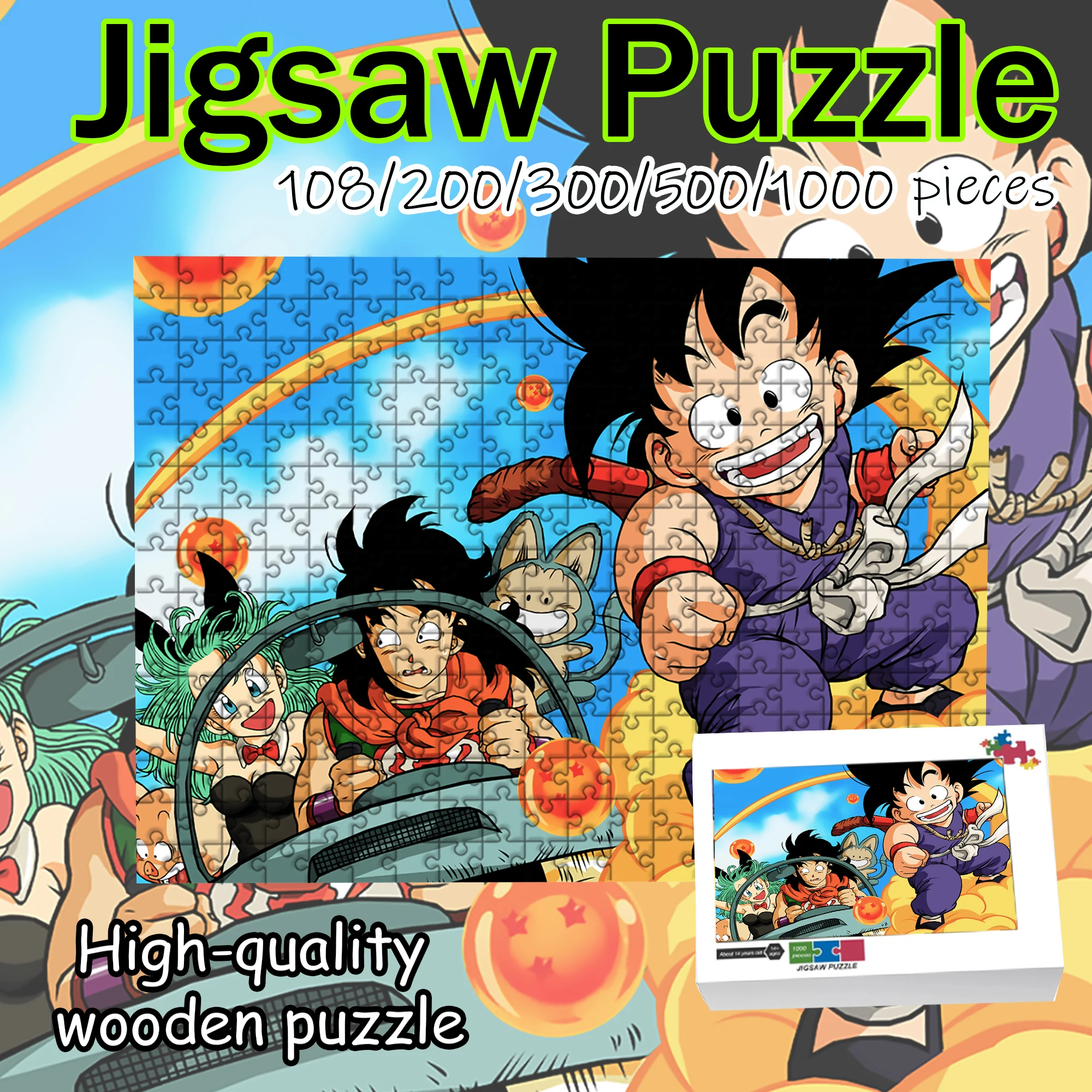 

Dragon Ball Goku Super Saiyan Jigsaw Puzzle 108/200/300/500/1000 Pieces Wooden Puzzle High Quality Gift Fun Birthday gift