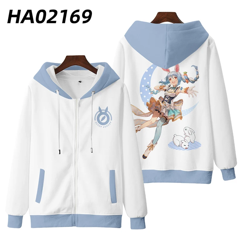 Usada Pekora VTuber Anime Sweatshirt Coat Loose Hoodie Casual Pullover Oversized COS Halloween Christmas Ornaments Plus Size