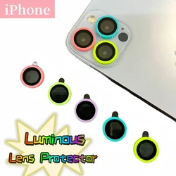 Luminous Camera Lens Protector For iPhone 17 16 15 14 17 Pro Max 17Air Ceramic Lens Ring Film For iPhone Back Camera Caps Cover